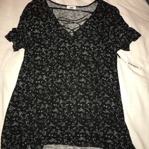 black and white shirt